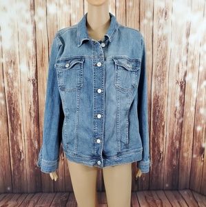 Ava Viv Jean Jacket 2X Blue